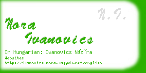 nora ivanovics business card